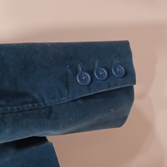 Gap Peacock Blue Velvet Preppy Blazer- Sz. 4 - Picture 7 of 13
